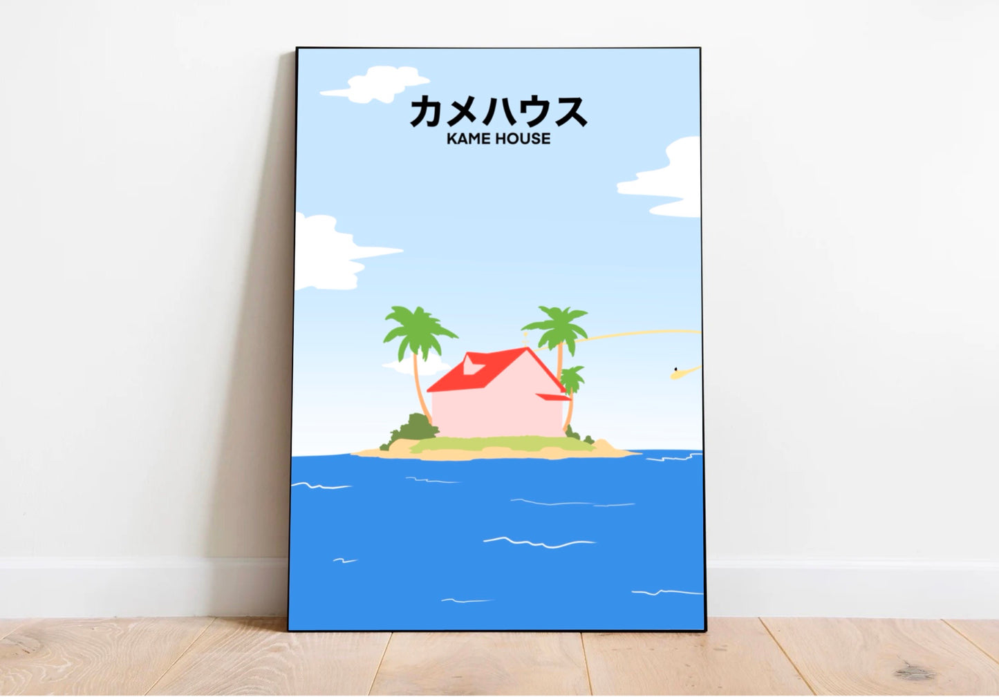 affiche murale Dragon ball minimaliste représentant la kame house