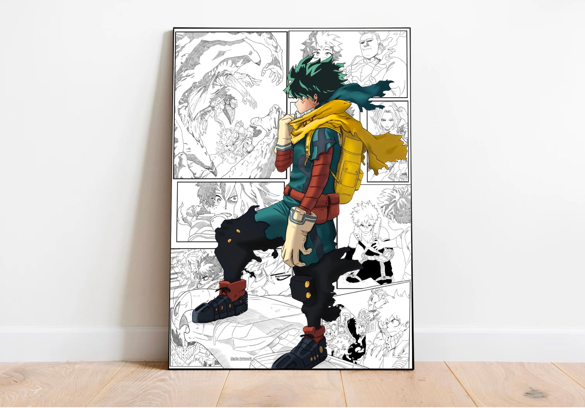 Print Deku représentant le héros de l'anime my héro academia 