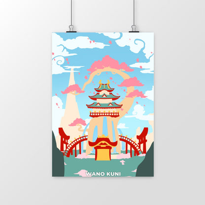 Poster manga minimaliste One Piece - Wano Kuni